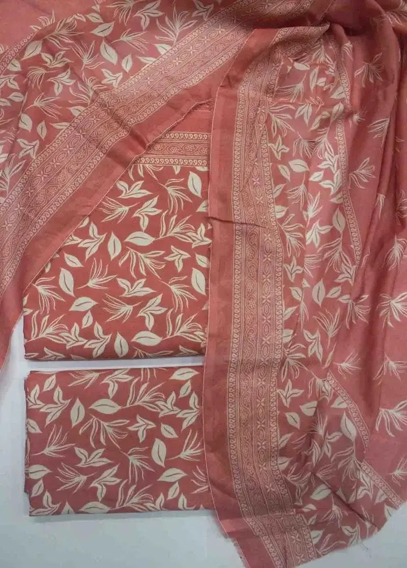 DPC-0729- 3 Piece Cotton Printed UnStitched Suit