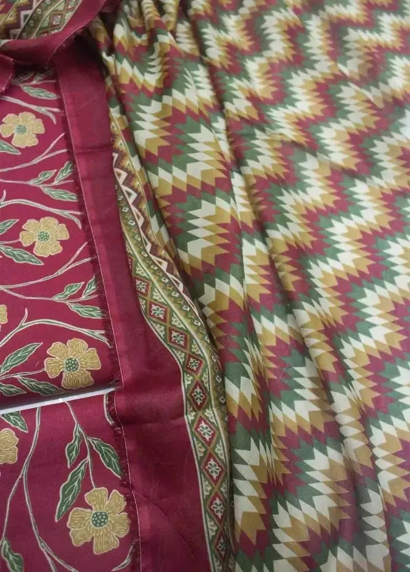 DPC-0731- 3 Piece Cotton Printed UnStitched Suit