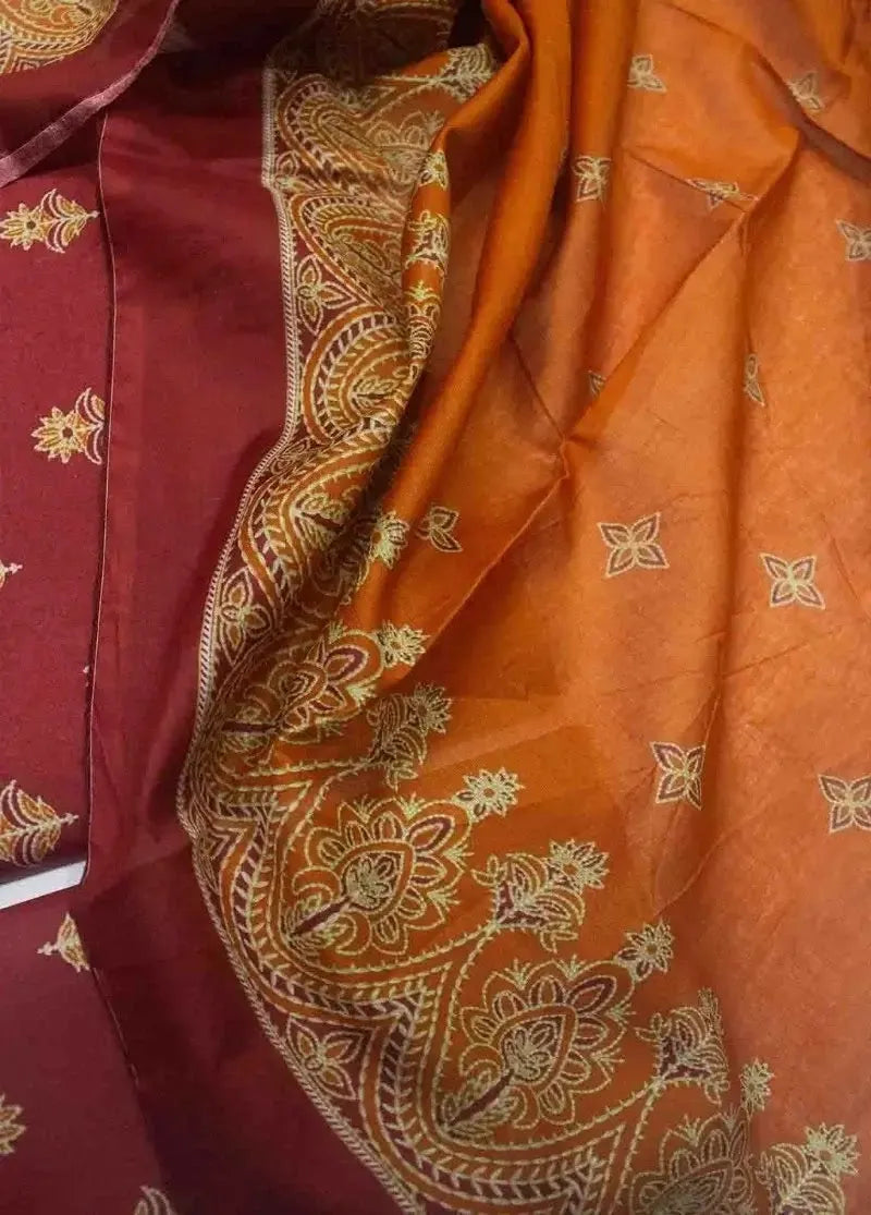 DPC-0732- 3 Piece Cotton Printed UnStitched Suit