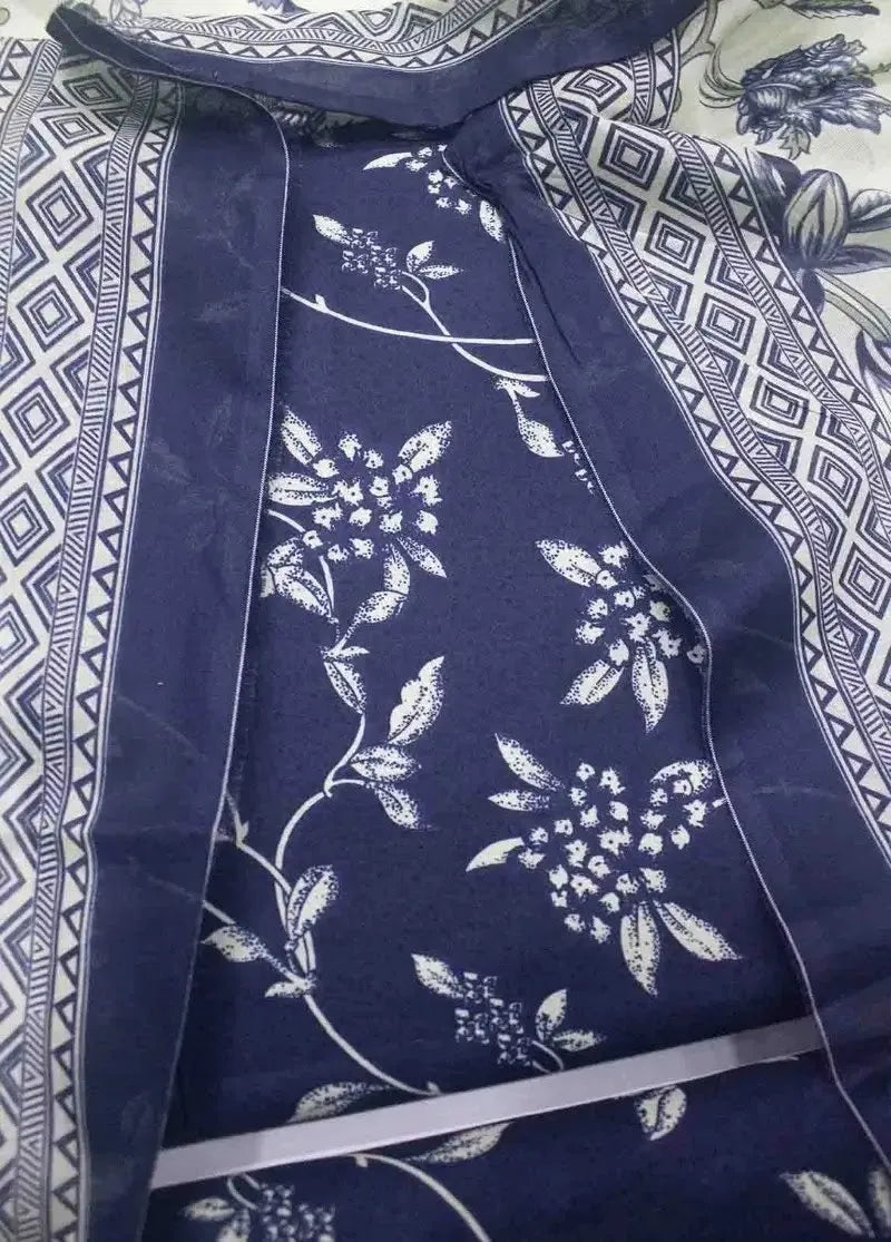 DPC-0739- 3 Piece Cotton Printed UnStitched Suit