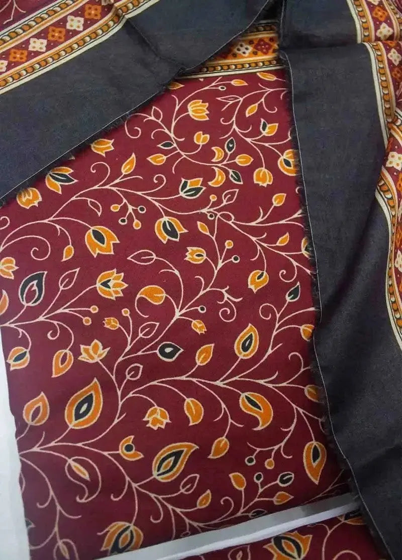 DPC-0745- 3 Piece Cotton Printed UnStitched Suit