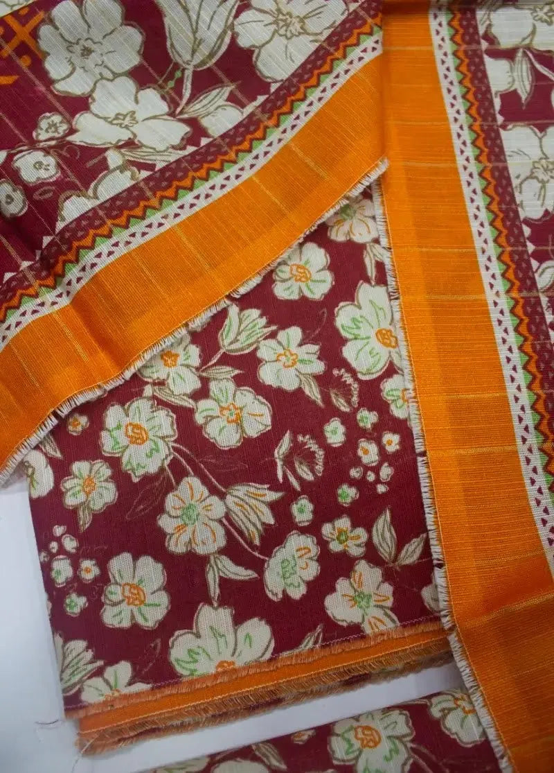 DPC-0746- 3 Piece Cotton Printed UnStitched Suit