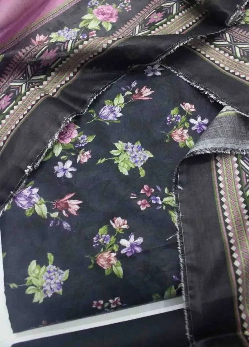 DPC-0747- 3 Piece Cotton Printed UnStitched Suit