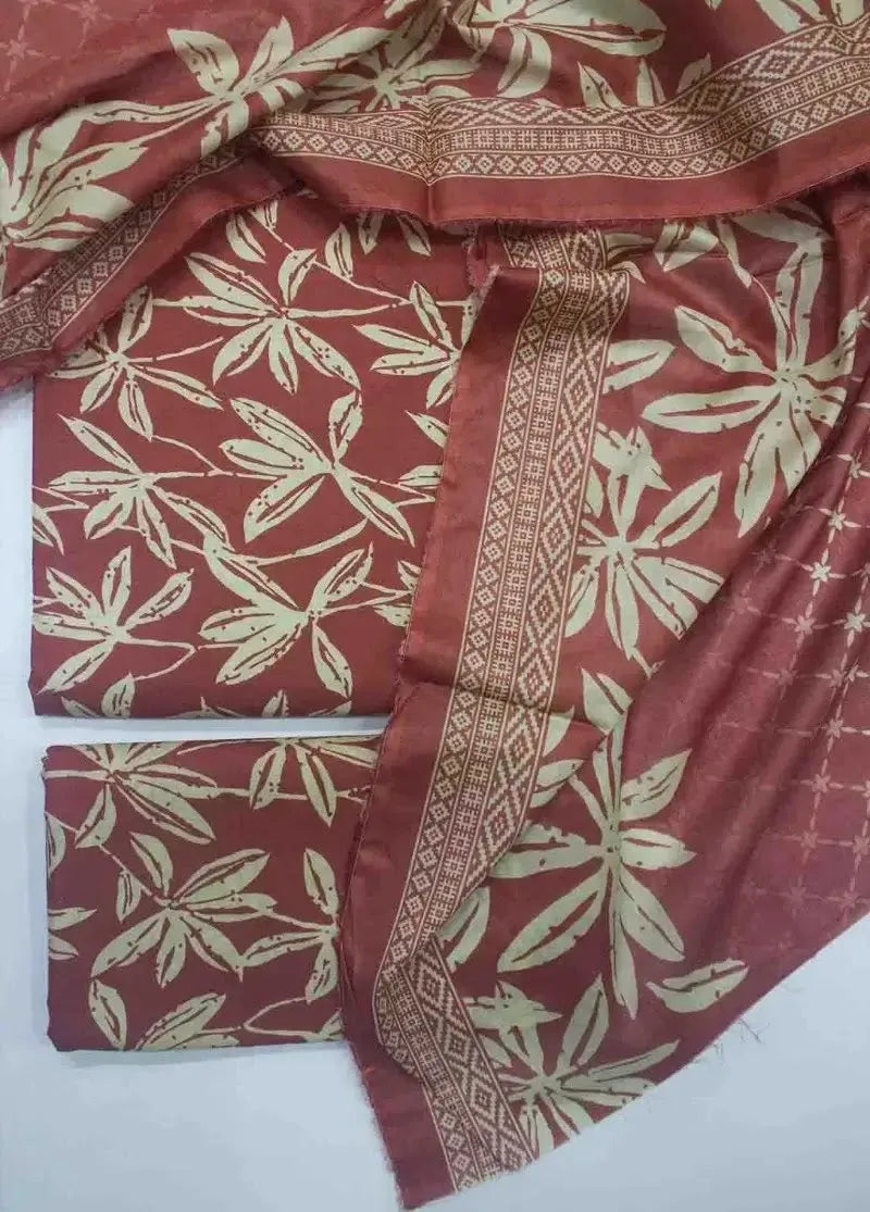 DPC-0751- 3 Piece Cotton Printed UnStitched Suit