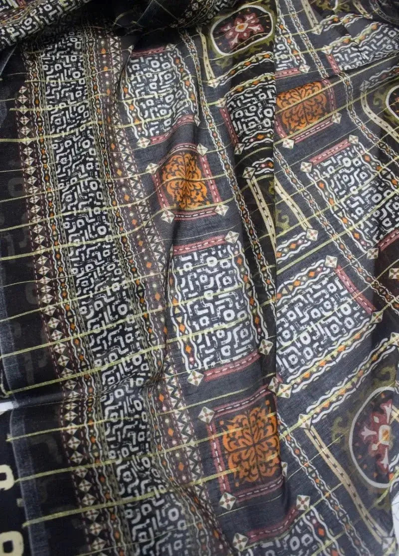 DPC-0753- 3 Piece Cotton Printed UnStitched Suit