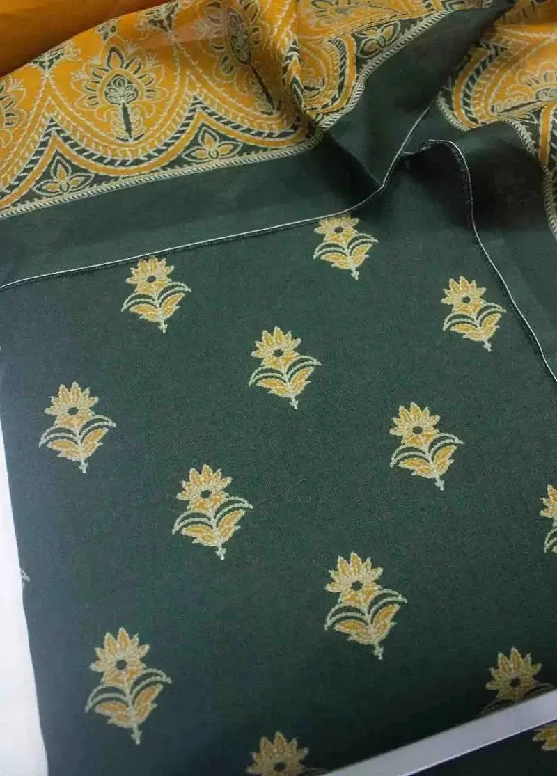 DPC-0755- 3 Piece Cotton Printed UnStitched Suit