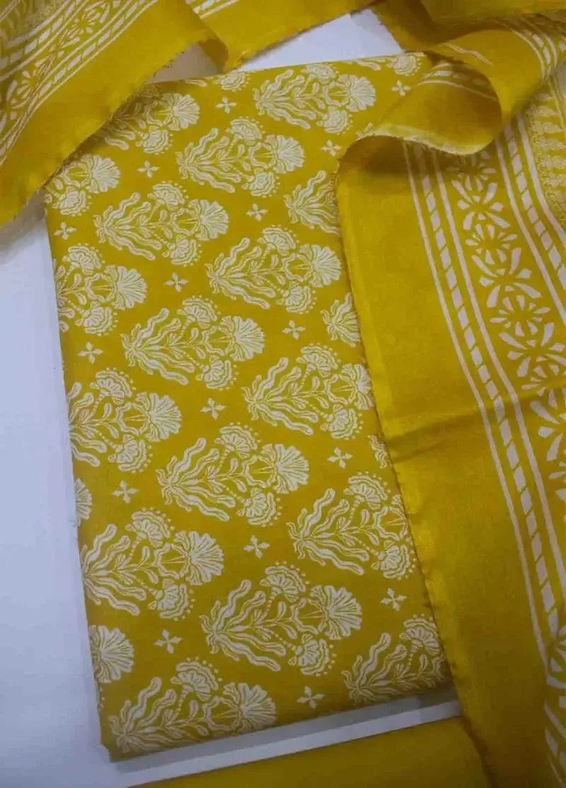 DPC-0759- 3 Piece Cotton Printed UnStitched Suit