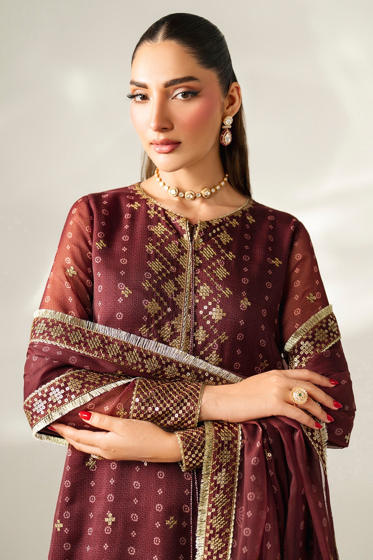 EMBROIDERED CHIFFON UC-3085