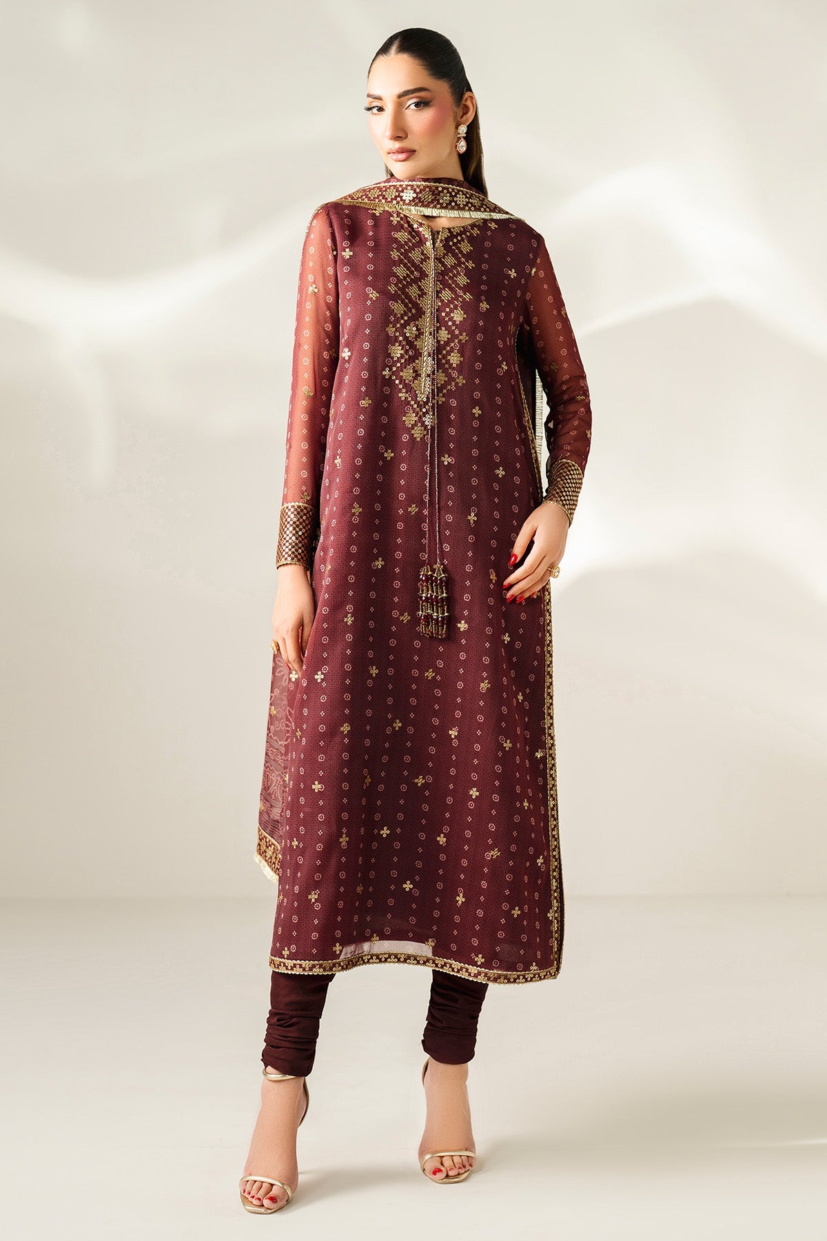 EMBROIDERED CHIFFON UC-3085