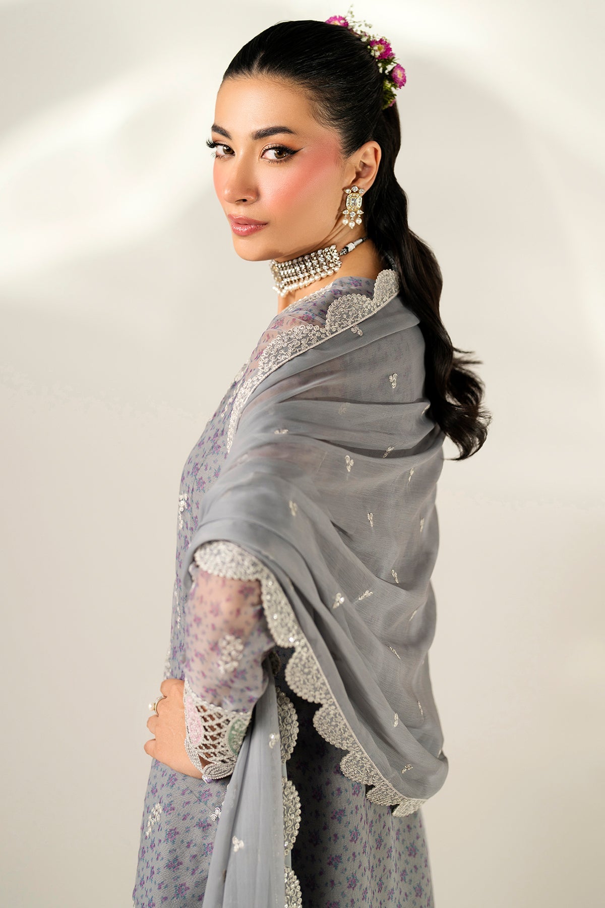 EMBROIDERED CHIFFON UC-3095