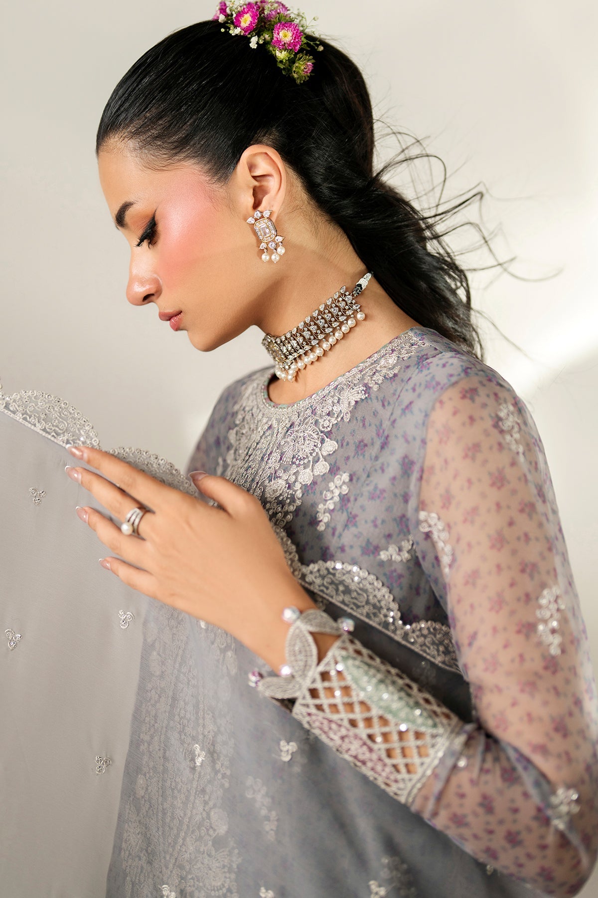 EMBROIDERED CHIFFON UC-3095