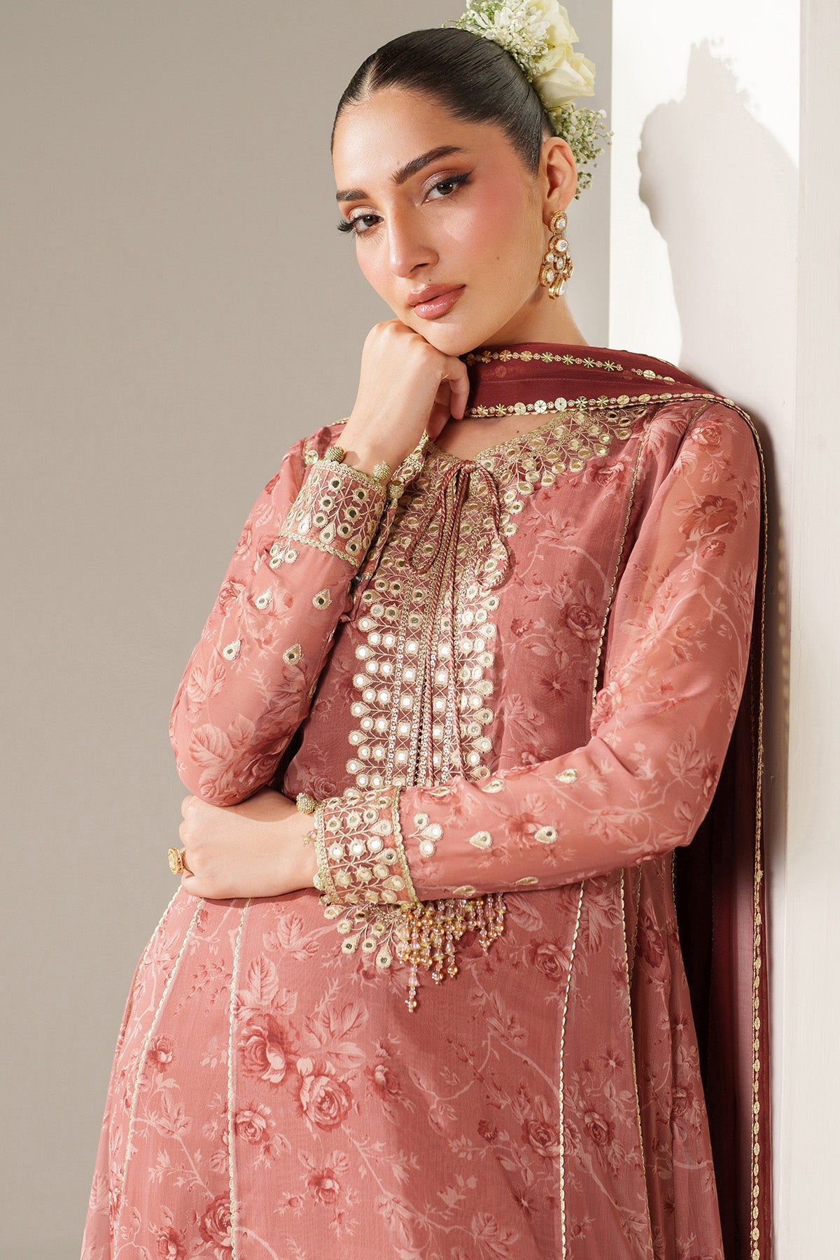 EMBROIDERED CHIFFON UC-3087