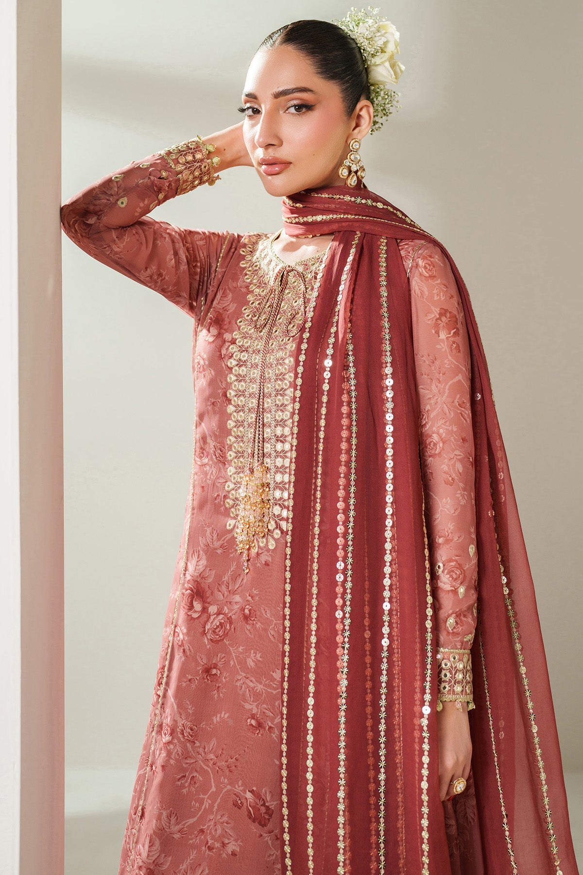 EMBROIDERED CHIFFON UC-3087