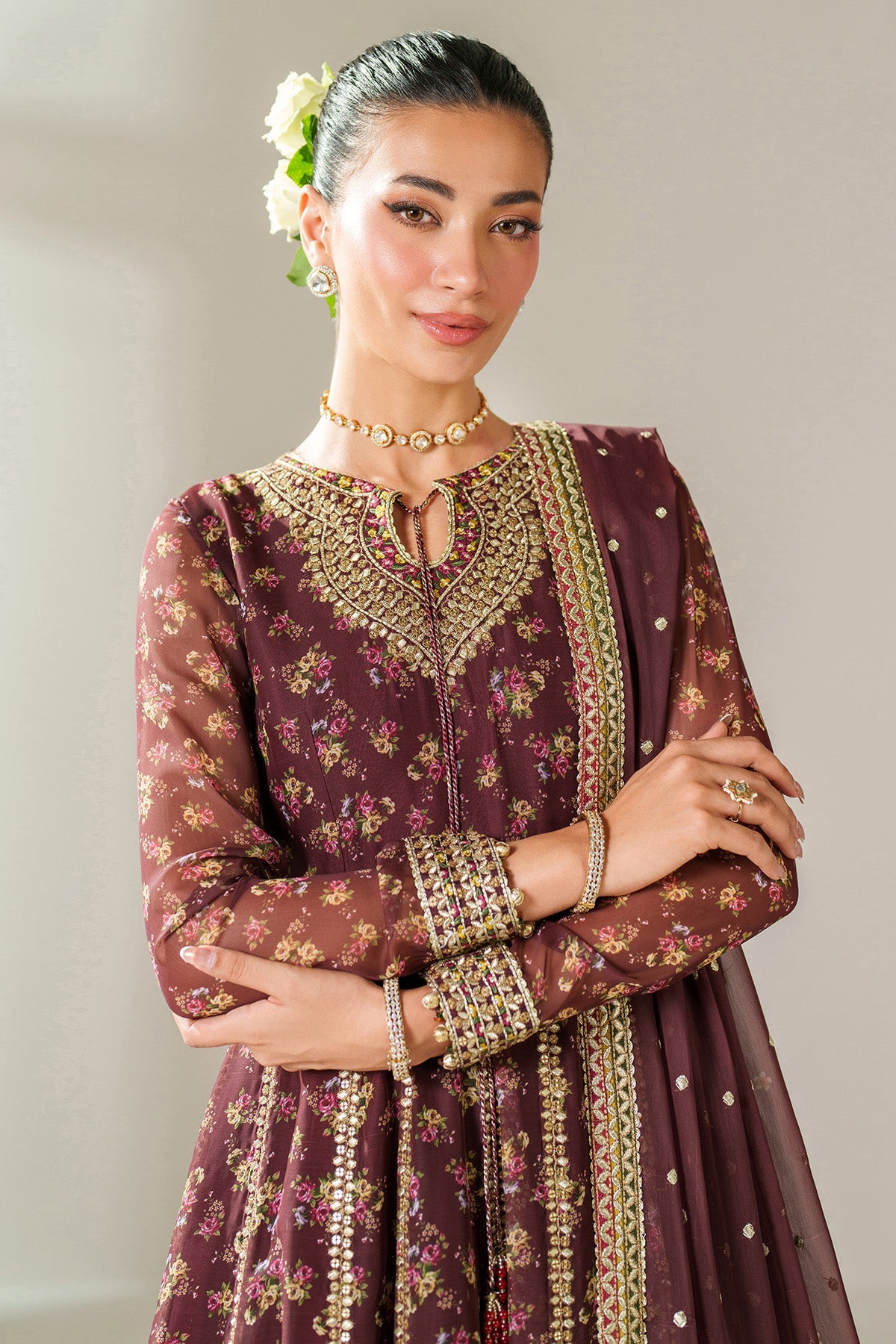 EMBROIDERED CHIFFON UC-3092