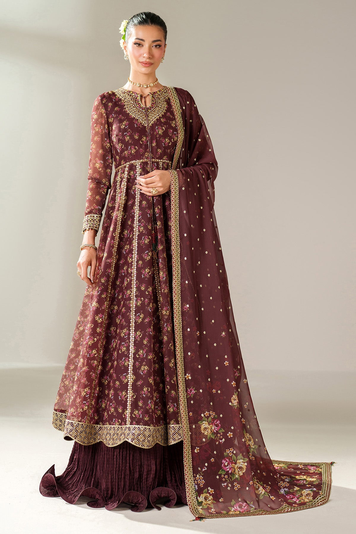 EMBROIDERED CHIFFON UC-3092