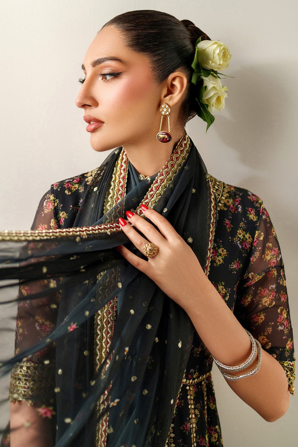 EMBROIDERED CHIFFON UC-3091
