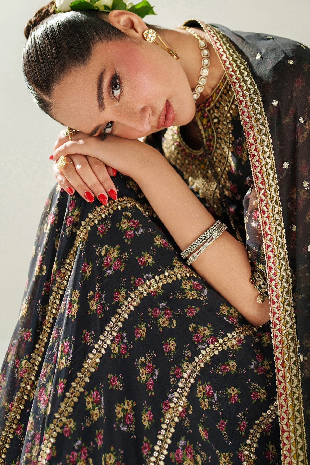 EMBROIDERED CHIFFON UC-3091