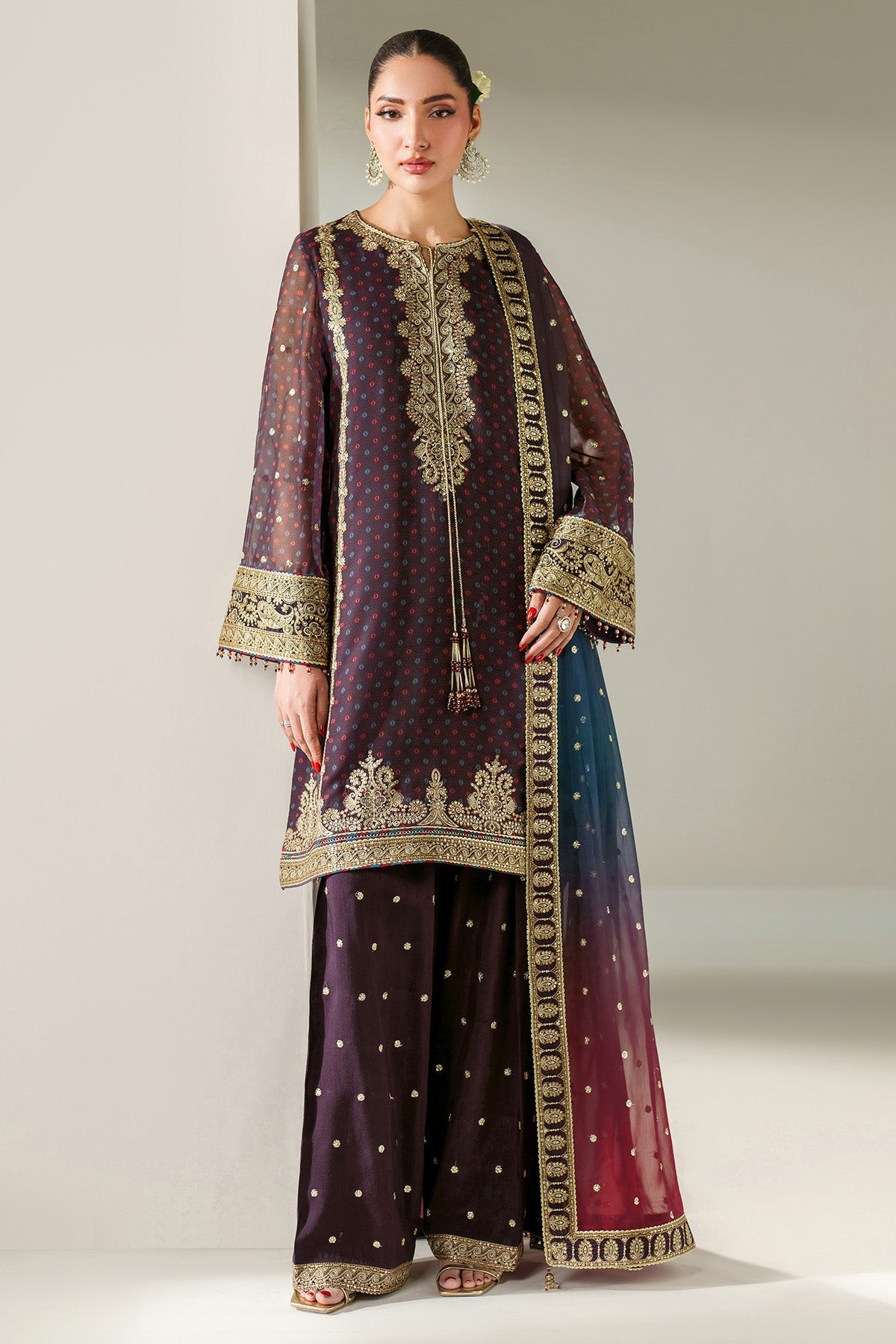 EMBROIDERED CHIFFON UC-3086