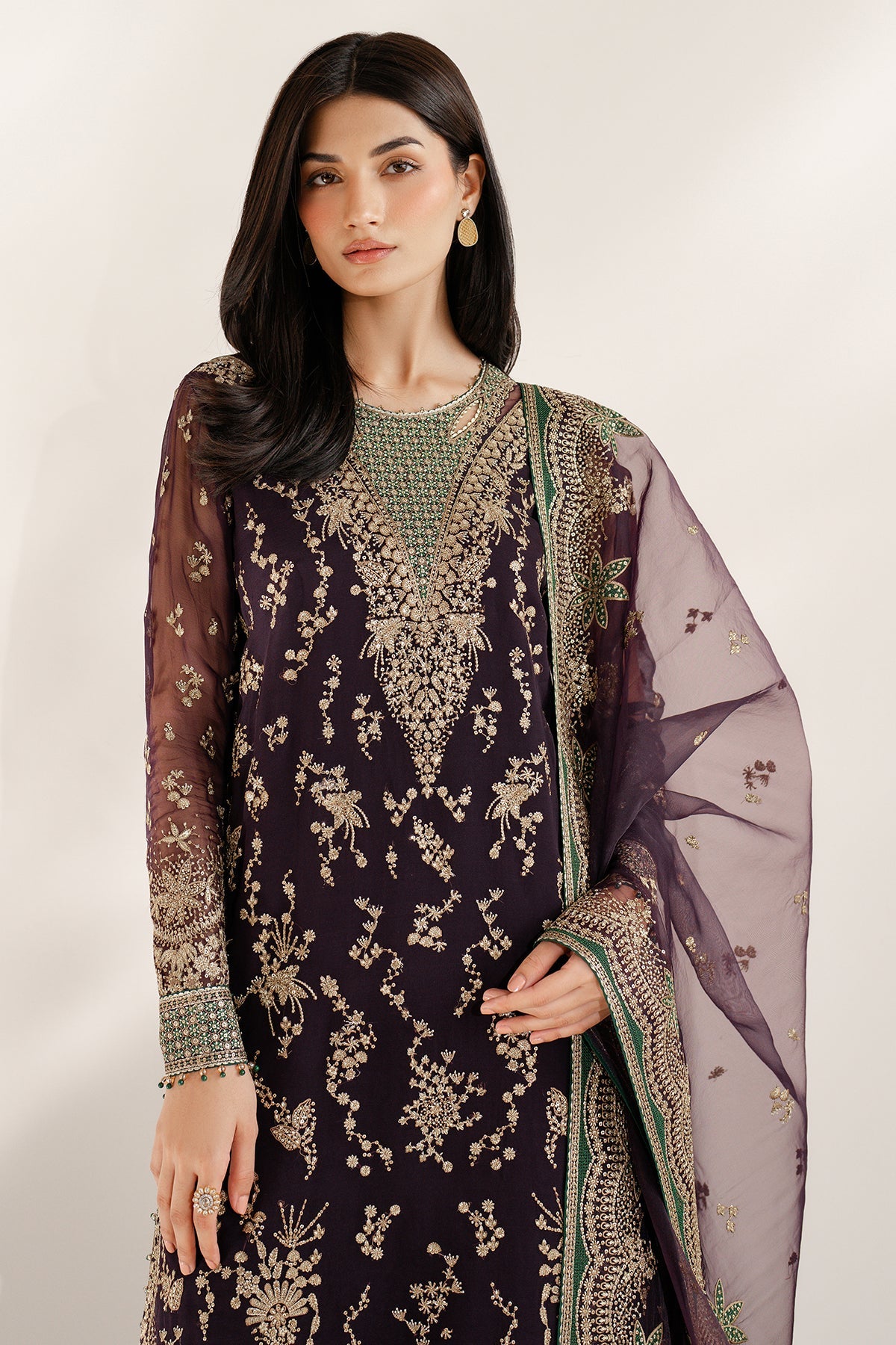 EMBROIDERED CHIFFON UC-3078