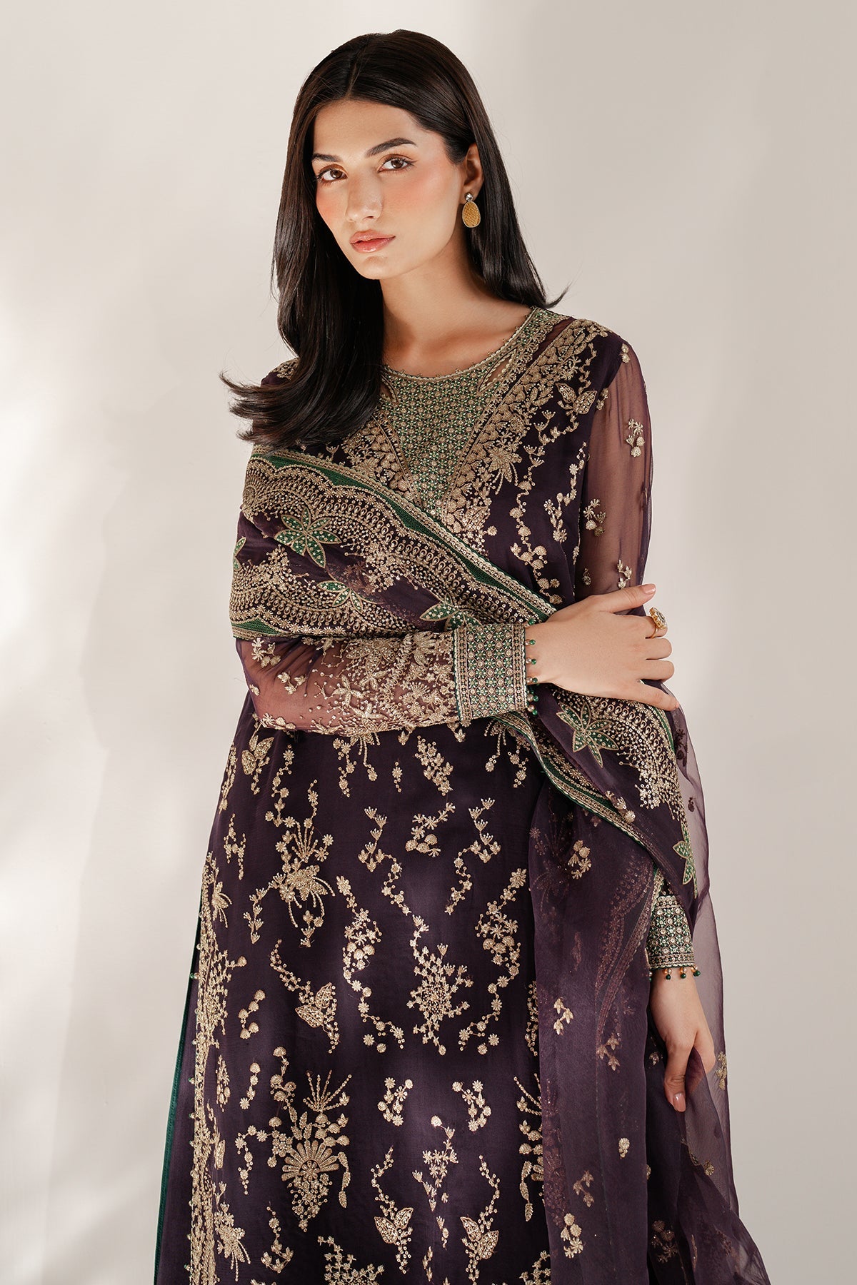 EMBROIDERED CHIFFON UC-3078