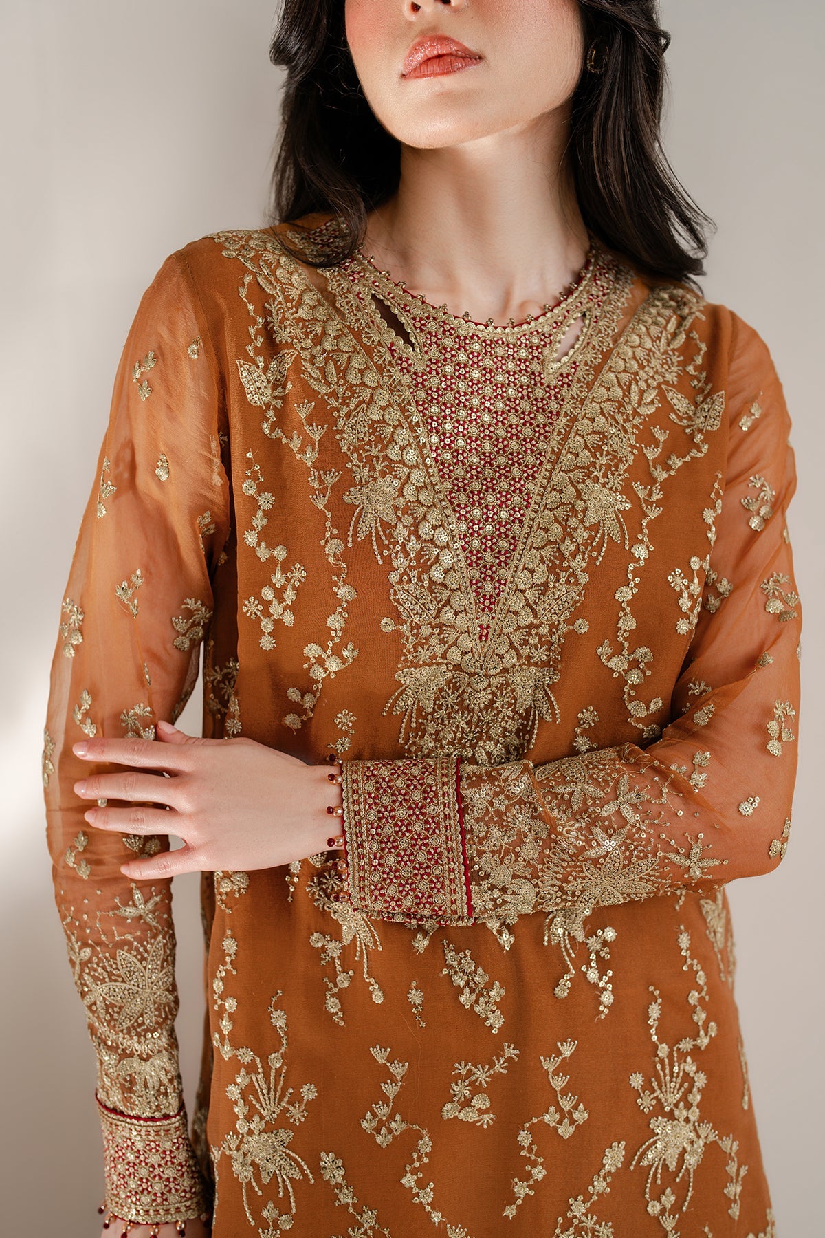 EMBROIDERED CHIFFON UC-3077