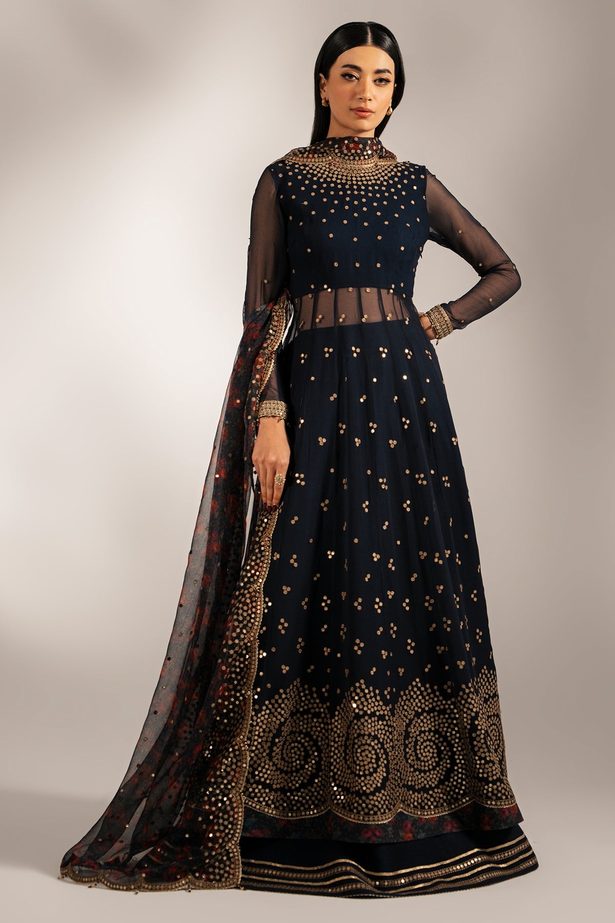 EMBROIDERED CHIFFON UC-3073