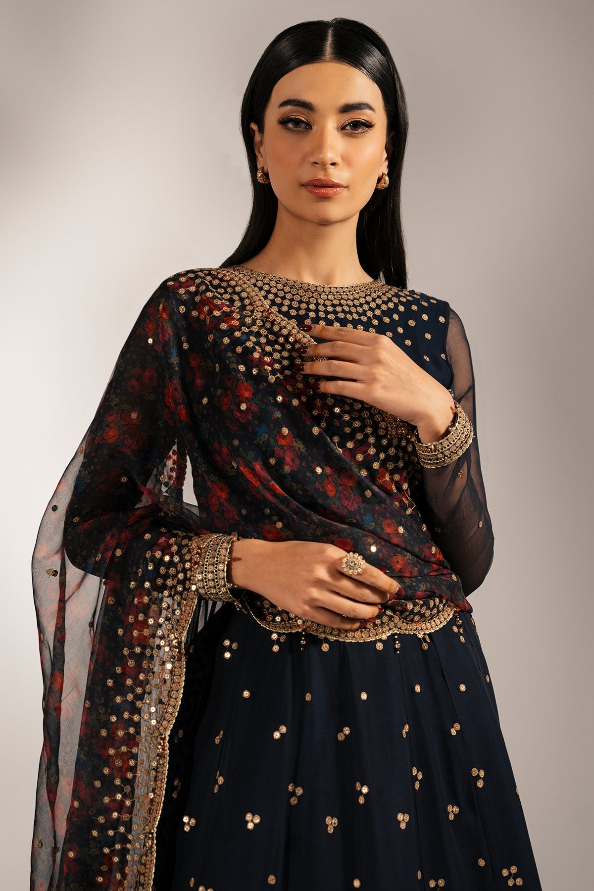 EMBROIDERED CHIFFON UC-3073