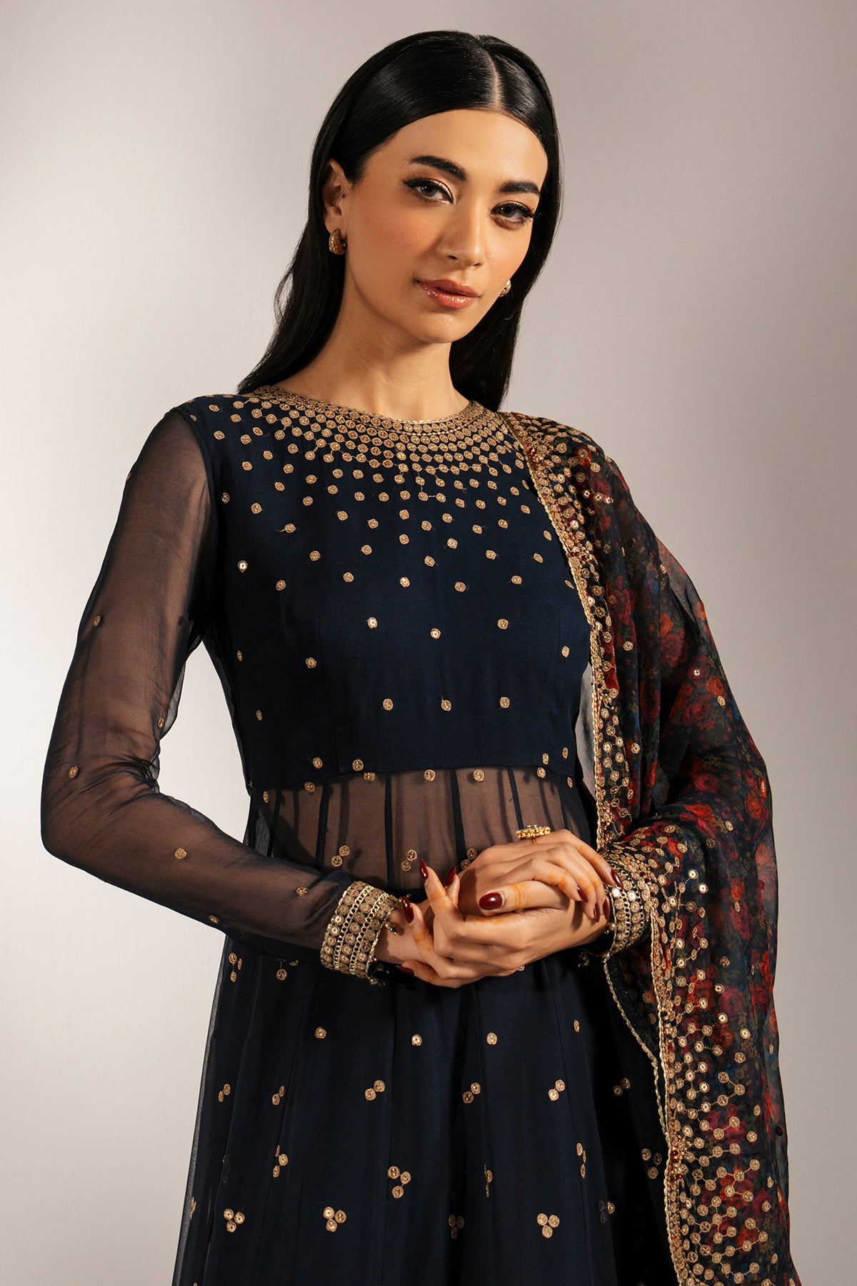 EMBROIDERED CHIFFON UC-3073