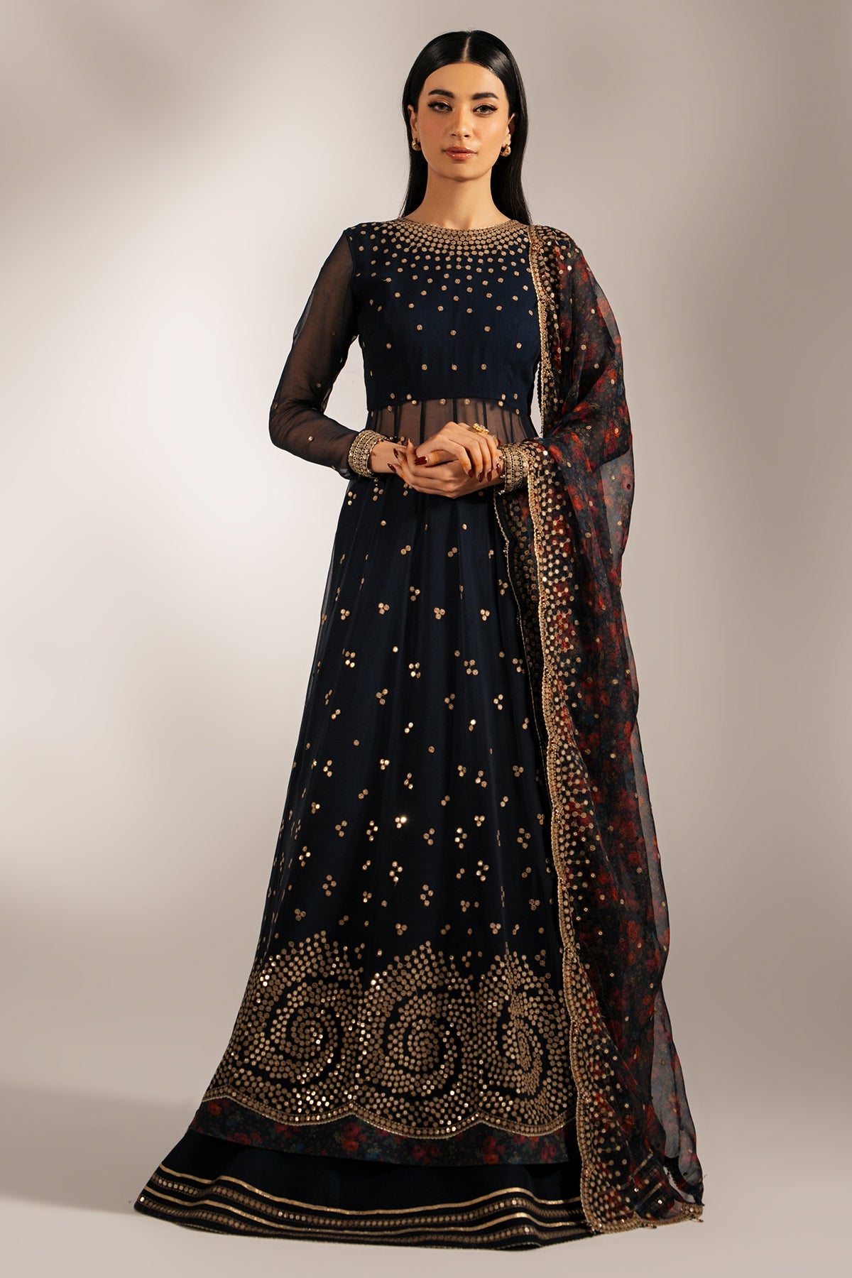 EMBROIDERED CHIFFON UC-3073