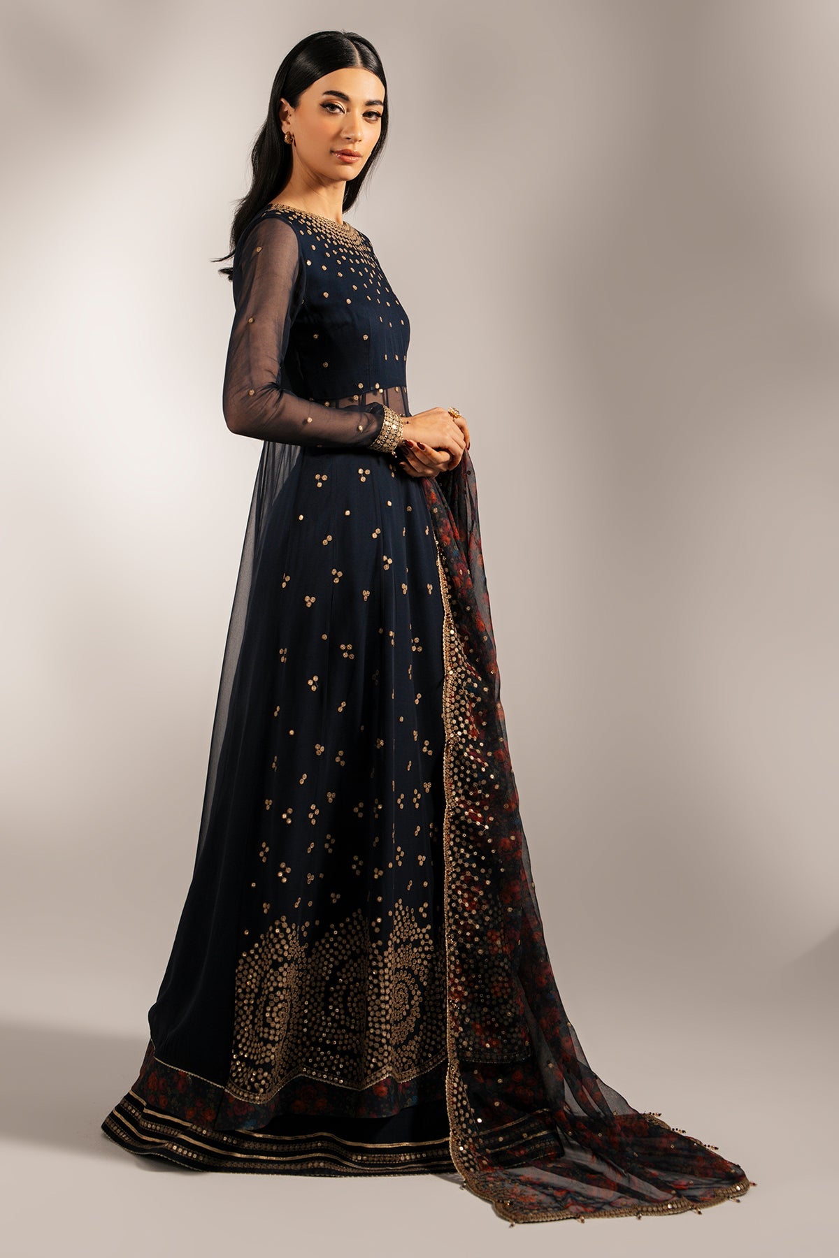 EMBROIDERED CHIFFON UC-3073