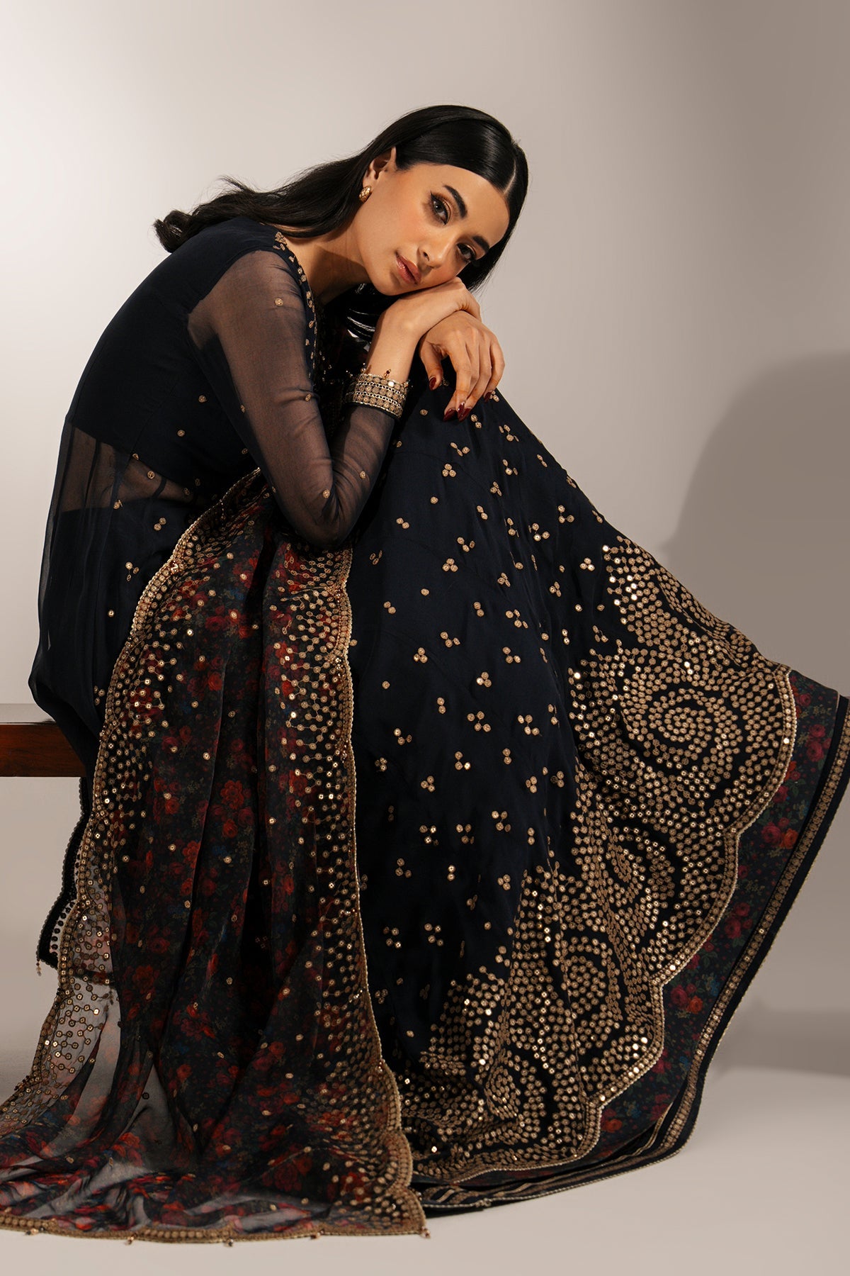 EMBROIDERED CHIFFON UC-3073