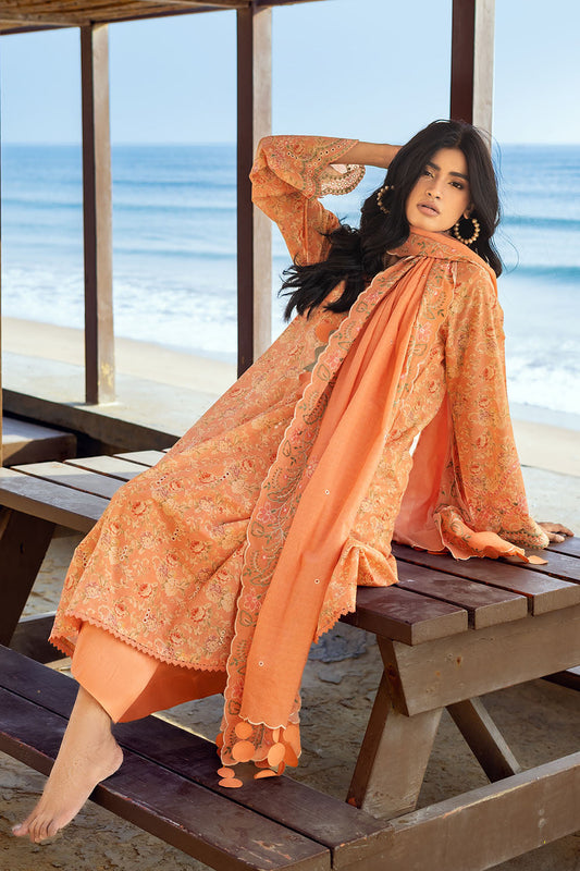 3 Piece Schiffli Embroidered Printed Lawn Suit with Embroidered Denting Dupatta DN-52021