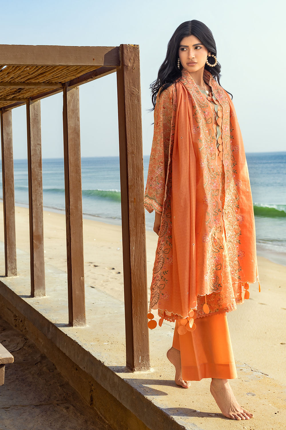 3 Piece Schiffli Embroidered Printed Lawn Suit with Embroidered Denting Dupatta DN-52021