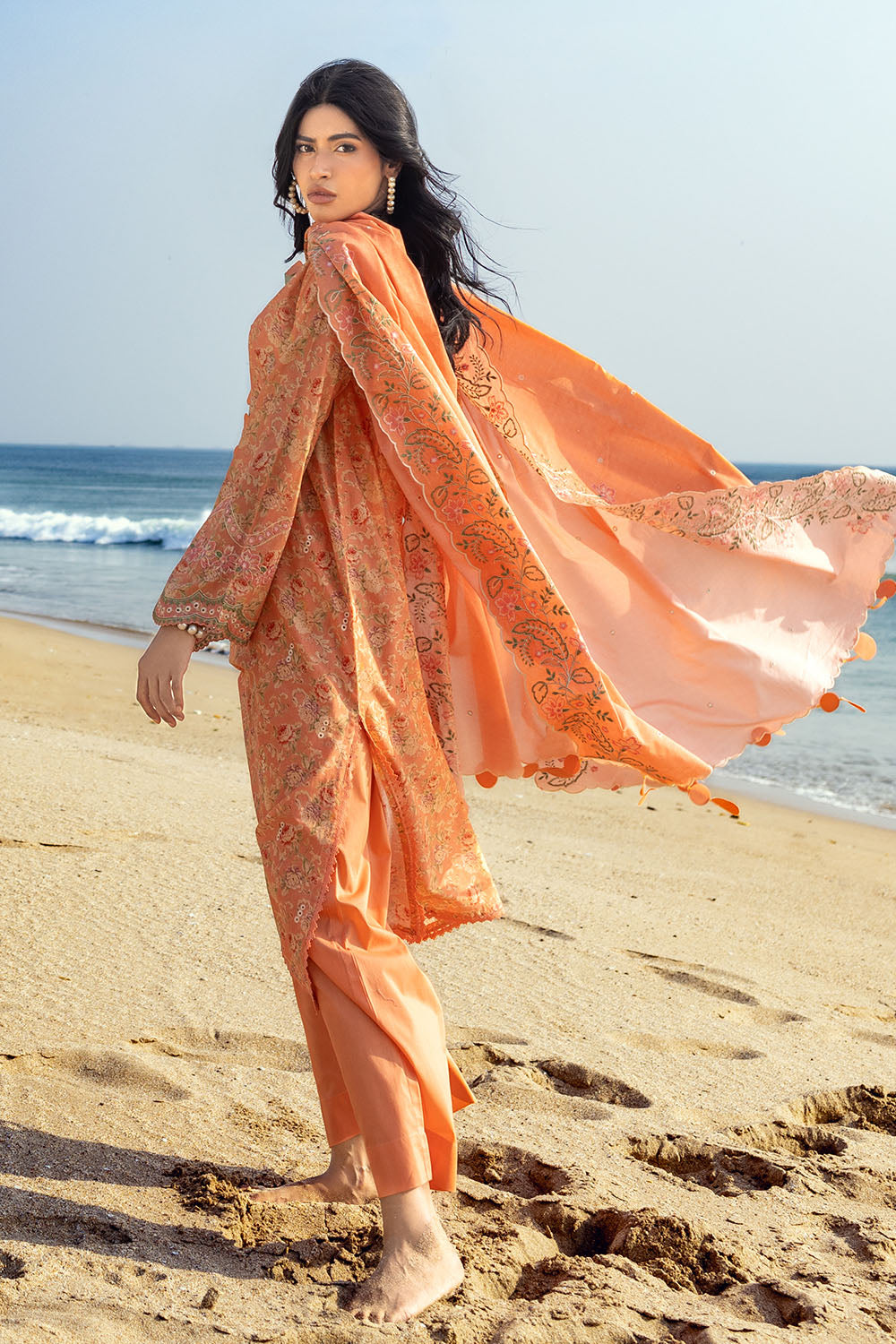 3 Piece Schiffli Embroidered Printed Lawn Suit with Embroidered Denting Dupatta DN-52021