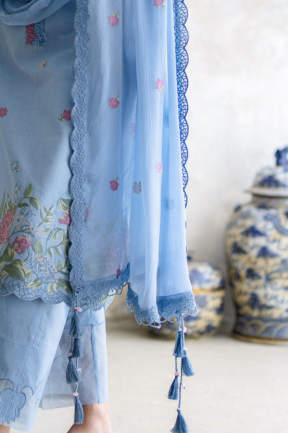 3 Piece Embroidered Lawn Suit with Chiffon Dupatta PM-62052