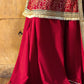 3 Piece Gold Printed Lawn Suit with Zari and Sequins Embroidered Chiffon Dupatta and Dyed Trouser BM-62041