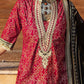 3 Piece Gold Printed Lawn Suit with Zari and Sequins Embroidered Chiffon Dupatta and Dyed Trouser BM-62041