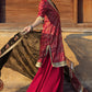 3 Piece Gold Printed Lawn Suit with Zari and Sequins Embroidered Chiffon Dupatta and Dyed Trouser BM-62041