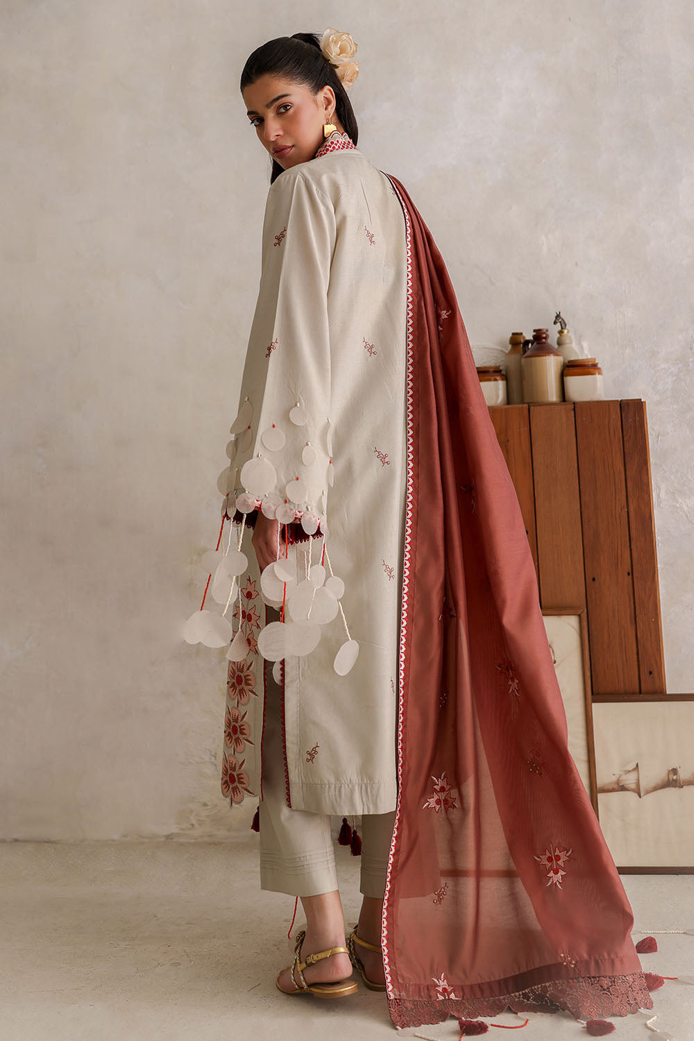 3 Piece Embroidered Lawn Suit with Paper Cotton Dupatta and Borders PM-62056