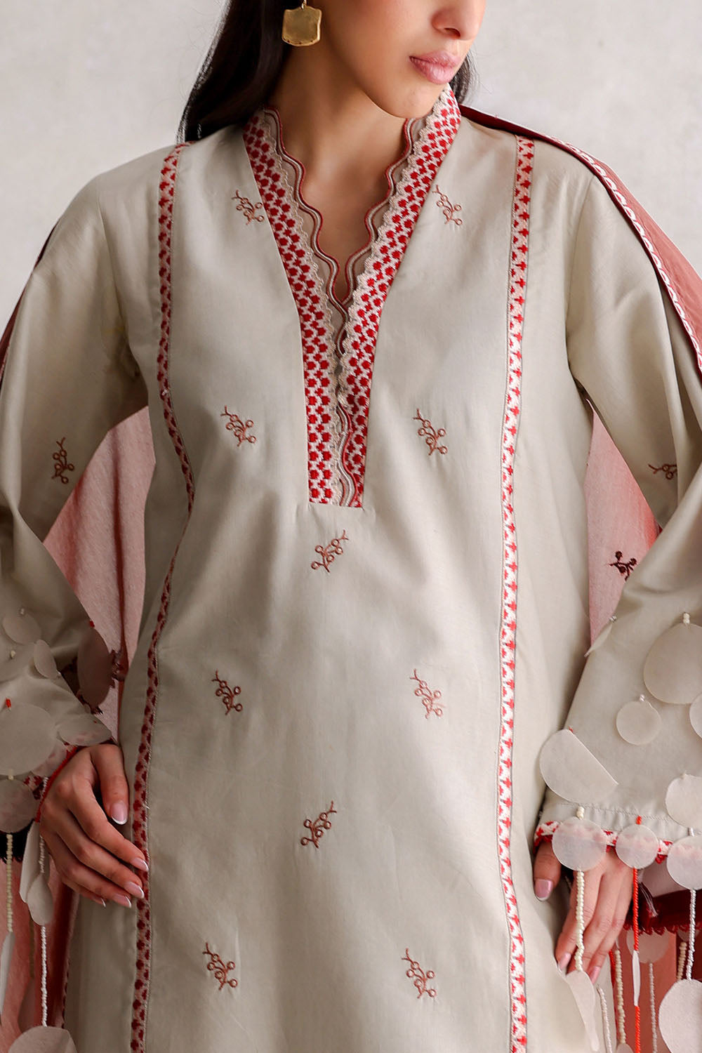3 Piece Embroidered Lawn Suit with Paper Cotton Dupatta and Borders PM-62056