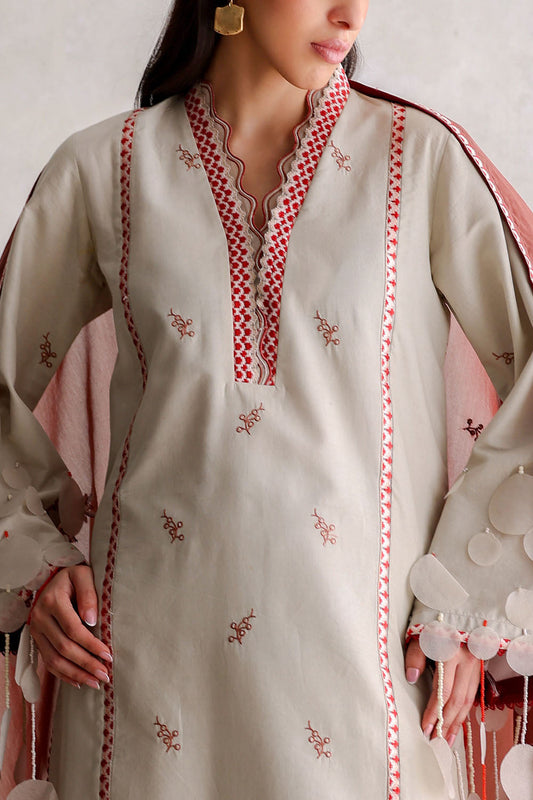 3 Piece Embroidered Lawn Suit with Paper Cotton Dupatta and Borders PM-62056