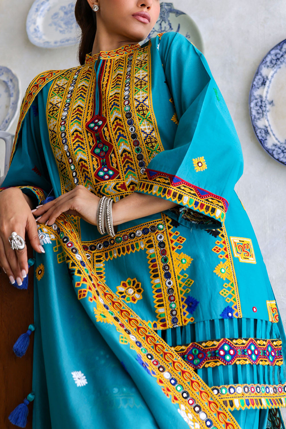 3 Piece Embroidered Lawn Suit with Lawn Dupatta and Borders CL-52569