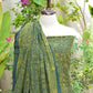 Organic Dye Ajrak Design Dress – Hand Block Printed Green Two-Piece Lawn Set