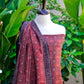 Organic Dye Hand Block Print Ajrak Two-Piece Dress Set – Moroccan Red Shirt & Dupatta- Lawn