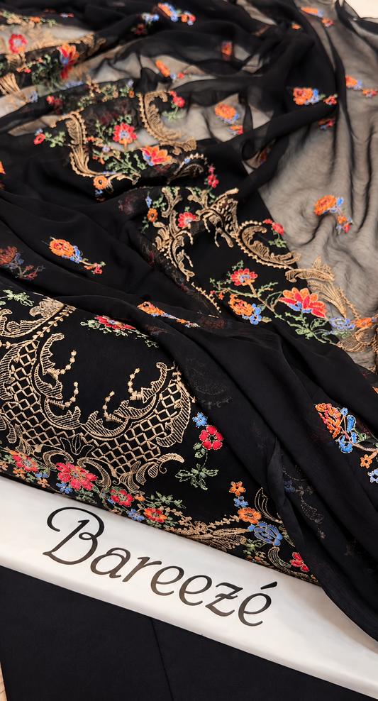 3PC Winter Karandi | Pure Chiffon Dupatta