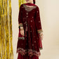 3 Piece Embroidered Velvet Suit