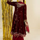3 Piece Embroidered Velvet Suit