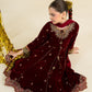 3 Piece Embroidered Velvet Suit