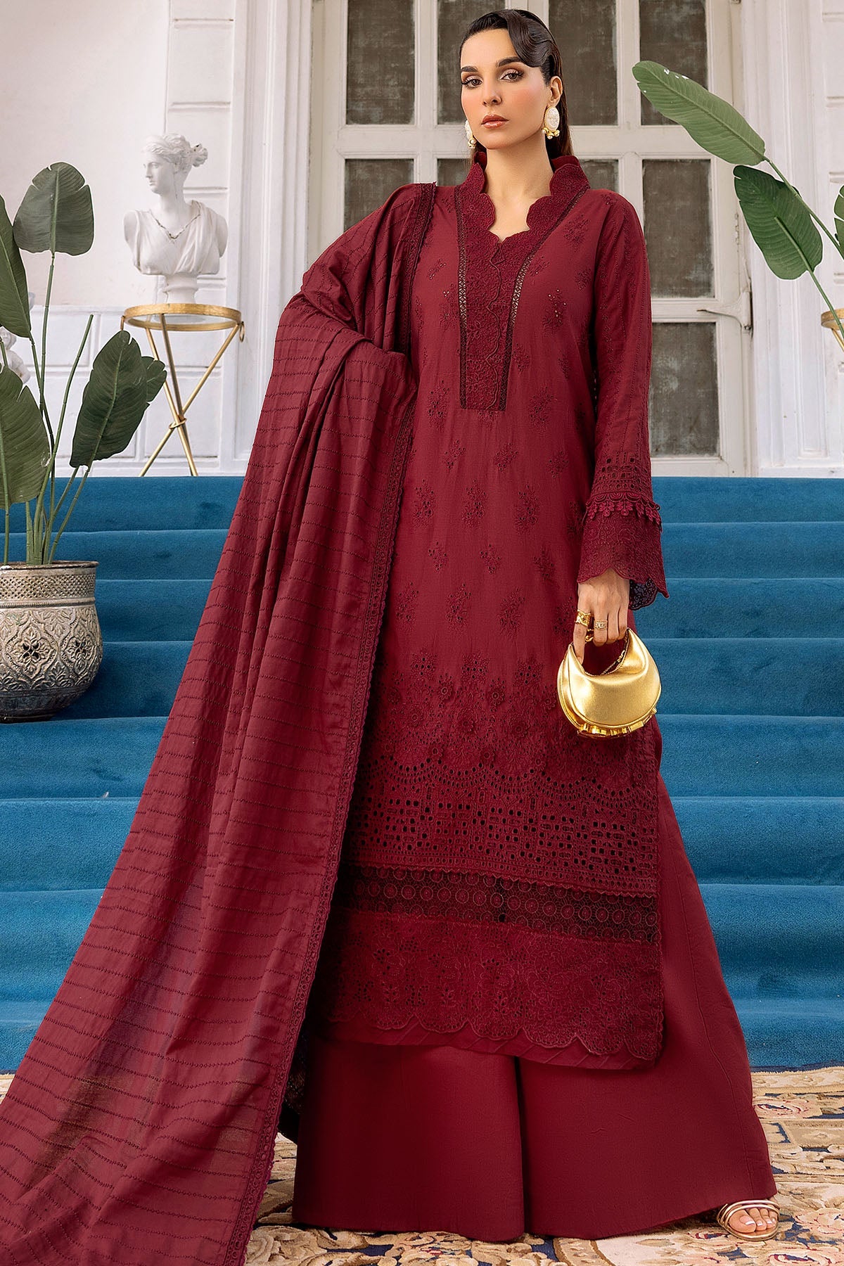 4993-NURAL EMBROIDERED LAWN UNSTITCHED