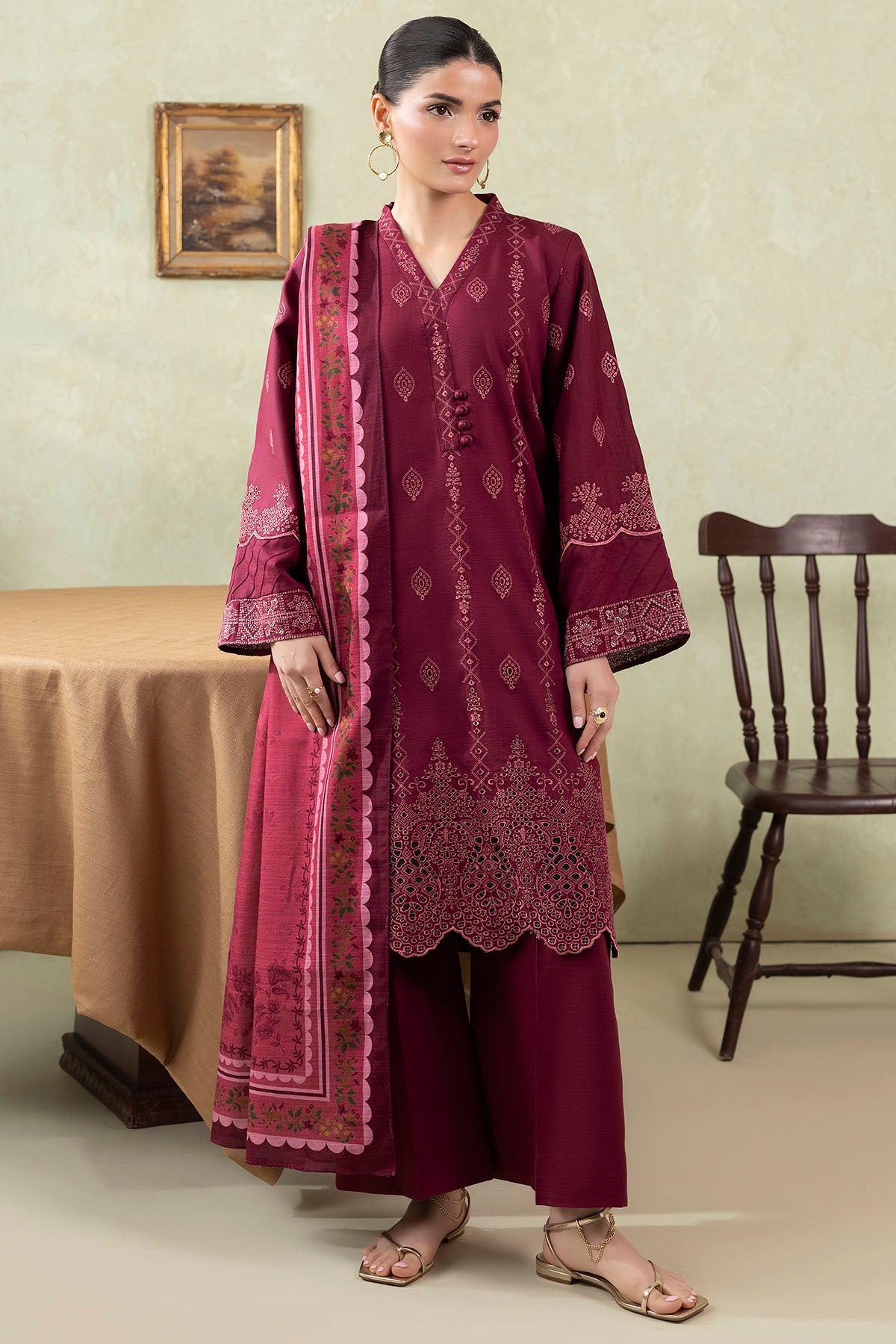 5688-ESME EMBROIDERED KHADDAR UNSTITCHED
